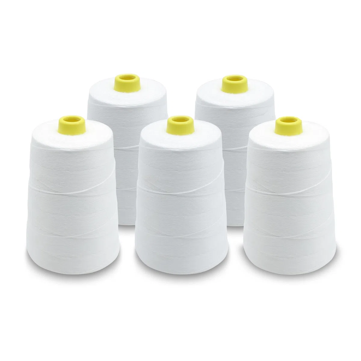 DOJA Barcelona | Filo per Cucire Sacchi | 5 Bobine Filo Cucito Poliestere | 12S/20S 4 Fili | 200g | 1020m | Colore Bianco | Filo per Macchina da Cucitrice Sacchi | Resistente per Macchina da Cucire