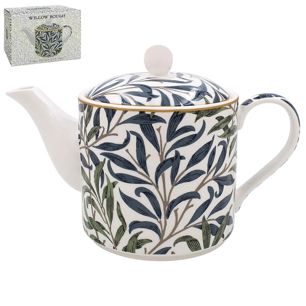 Lesser & Pavey - Teiera in ceramica dal design britannico, grande teiera per servire bevande calde, teiera per tutte le dimensioni della famiglia, William Morris, Willow Bough
