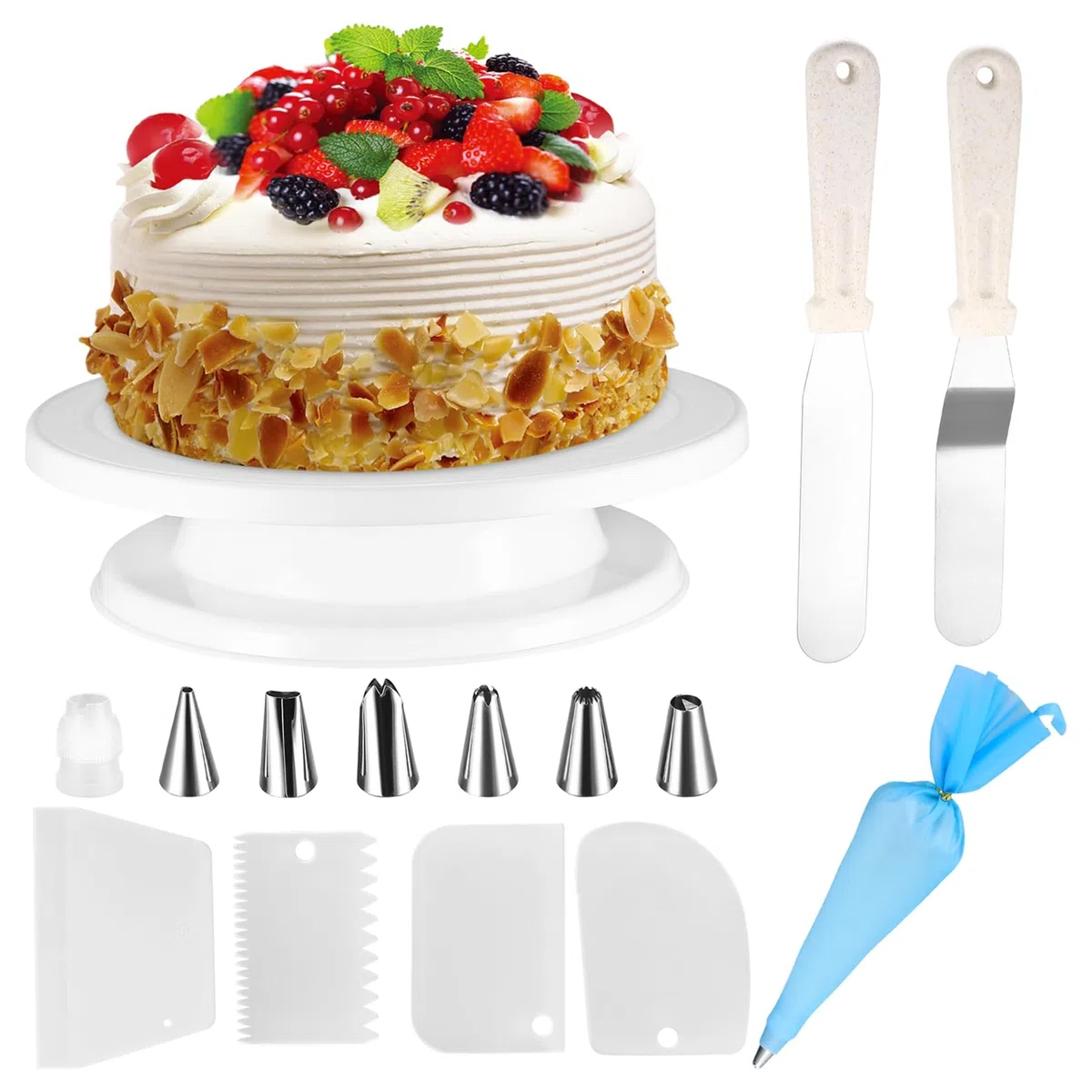 Piatto Girevole per Torte, Supporto per Torte, Set di Accessori per Torte