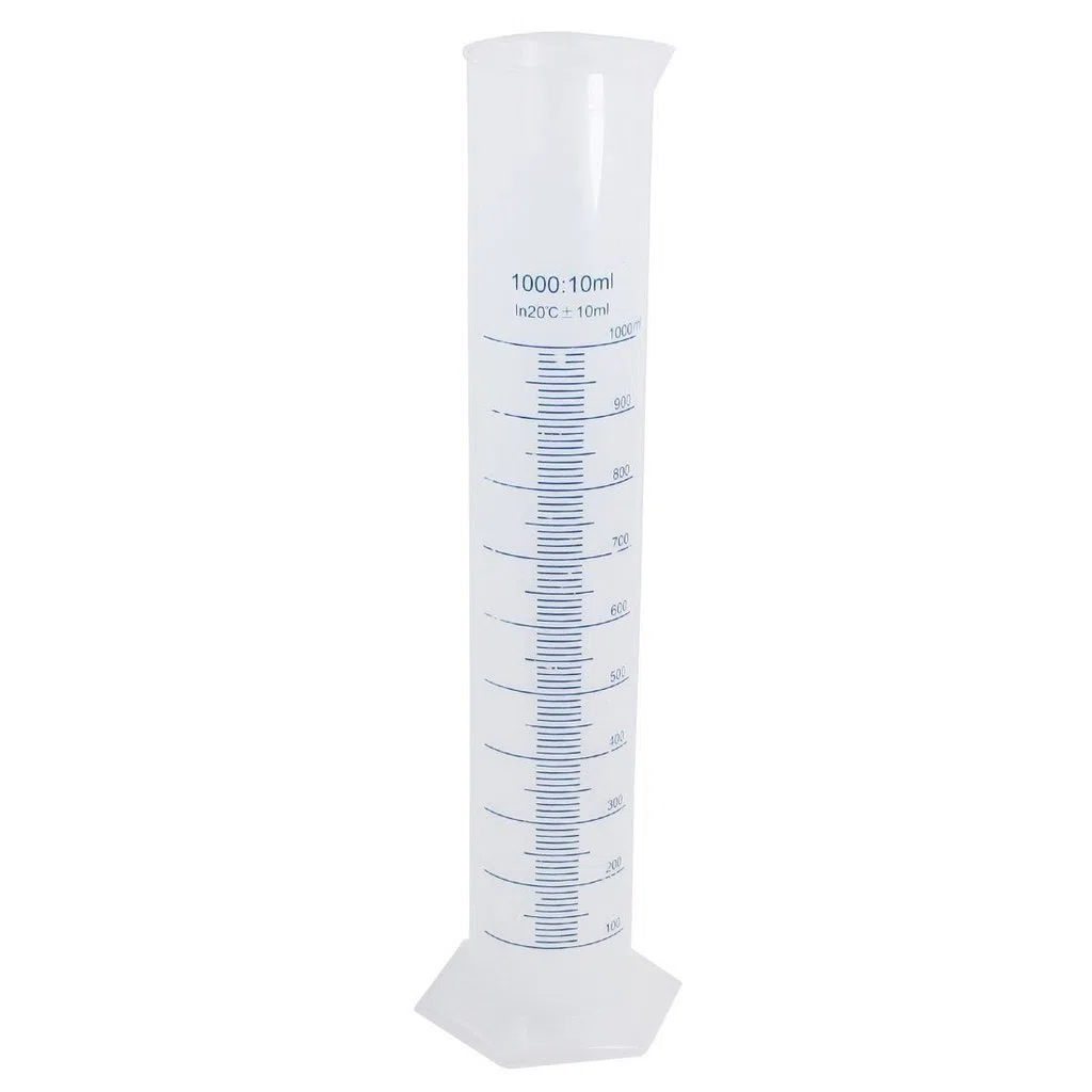 Winterworm Cilindro graduato in plastica trasparente da 1000 ml per prove di laboratorio