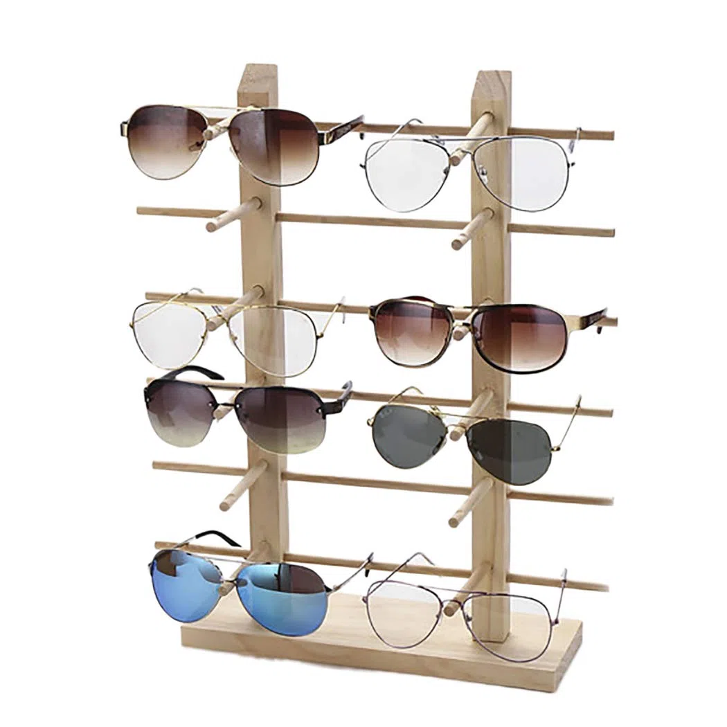 Justdolife Occhiali da Esposizione Creativi Occhiali da Sole in Legno Rack Occhiali Stand