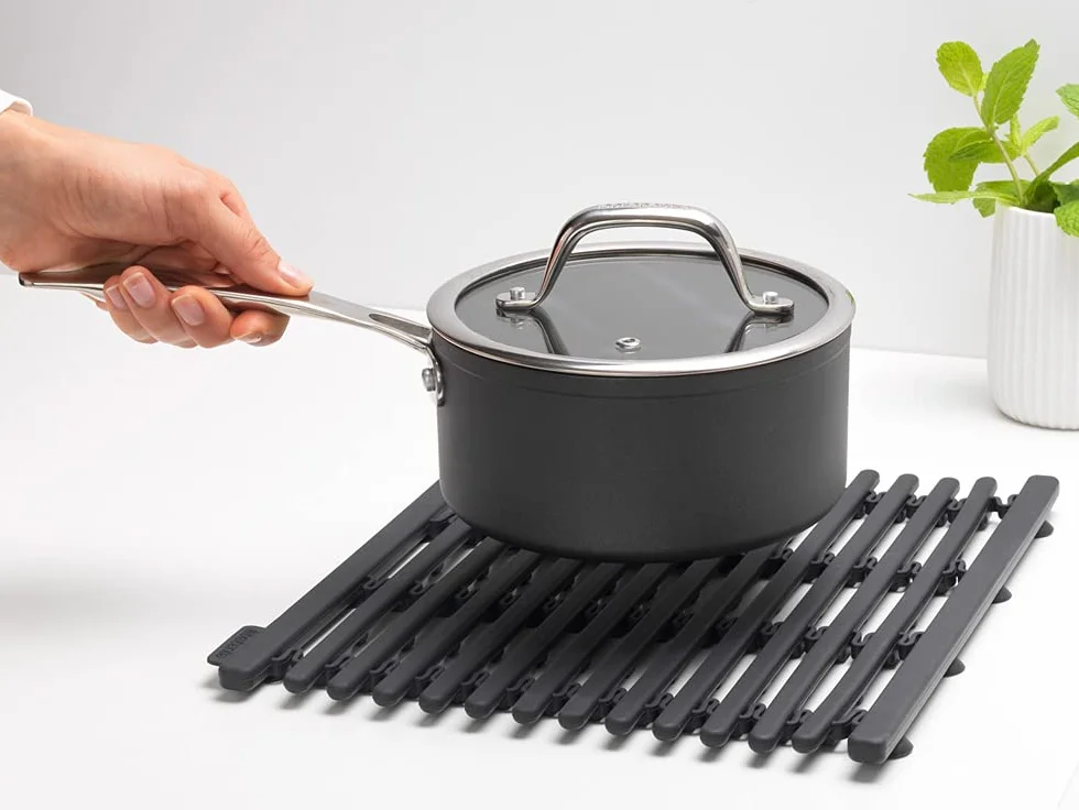 Brabantia Tappetino per lavello, in silicone, grigio scuro, taglia unica