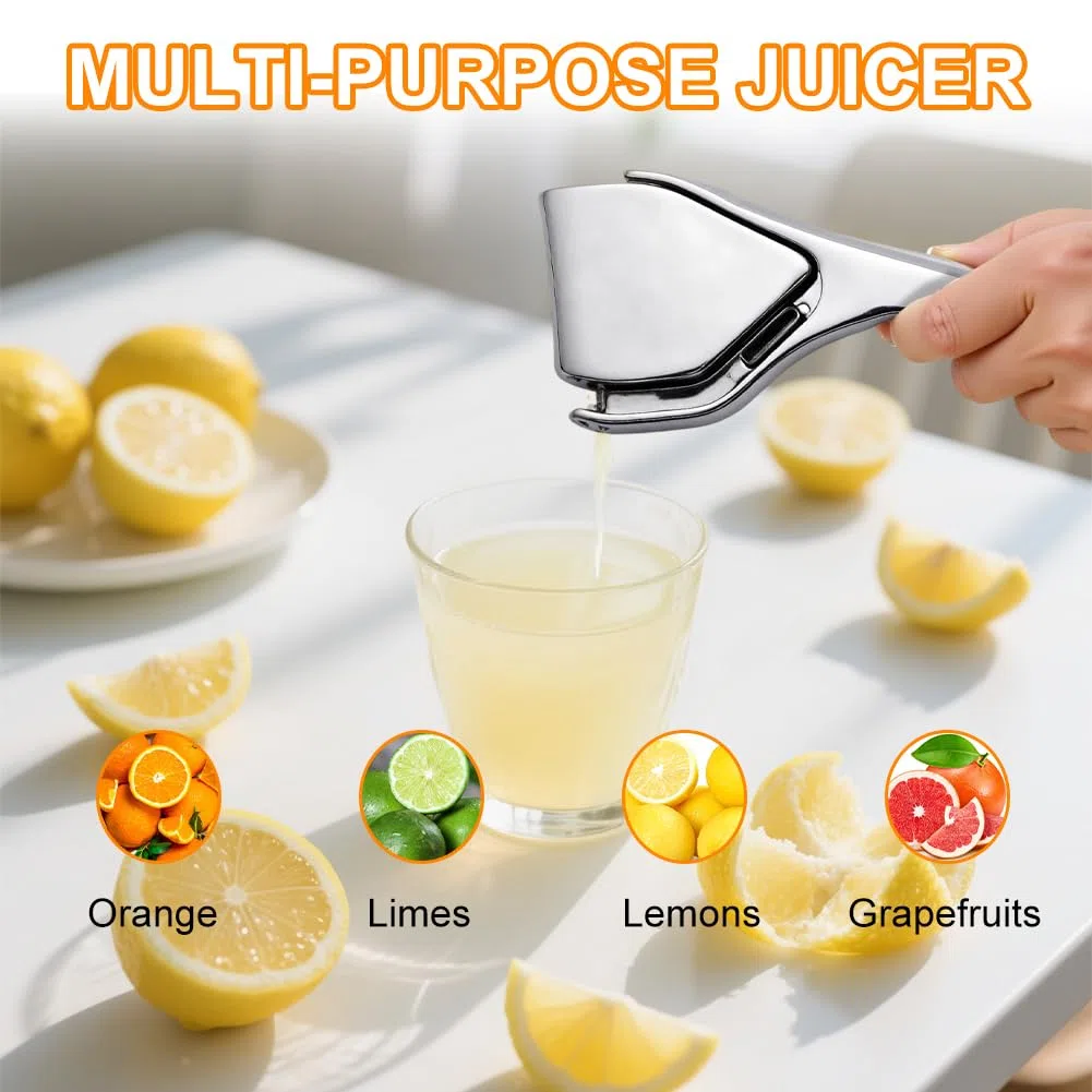 Lemon Squeezer in metallo - spremiagrume manuale & di alta qualità per limoni, lime e arance - lavabile in lavastoviglie