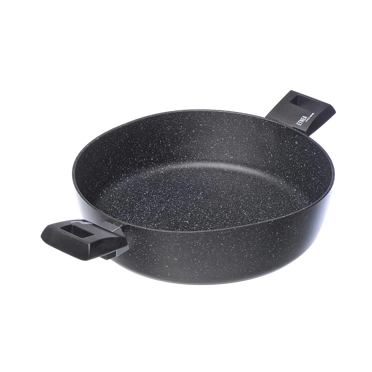 MONETA Set Pentole 8 Pezzi Etnea con Padelle Antiaderenti e Coperchi, Batteria Pentole in Alluminio Forgiato Effetto Pietra, Set Padelle e Pentole Antiaderente per Gas Elettrico - Made in Italy