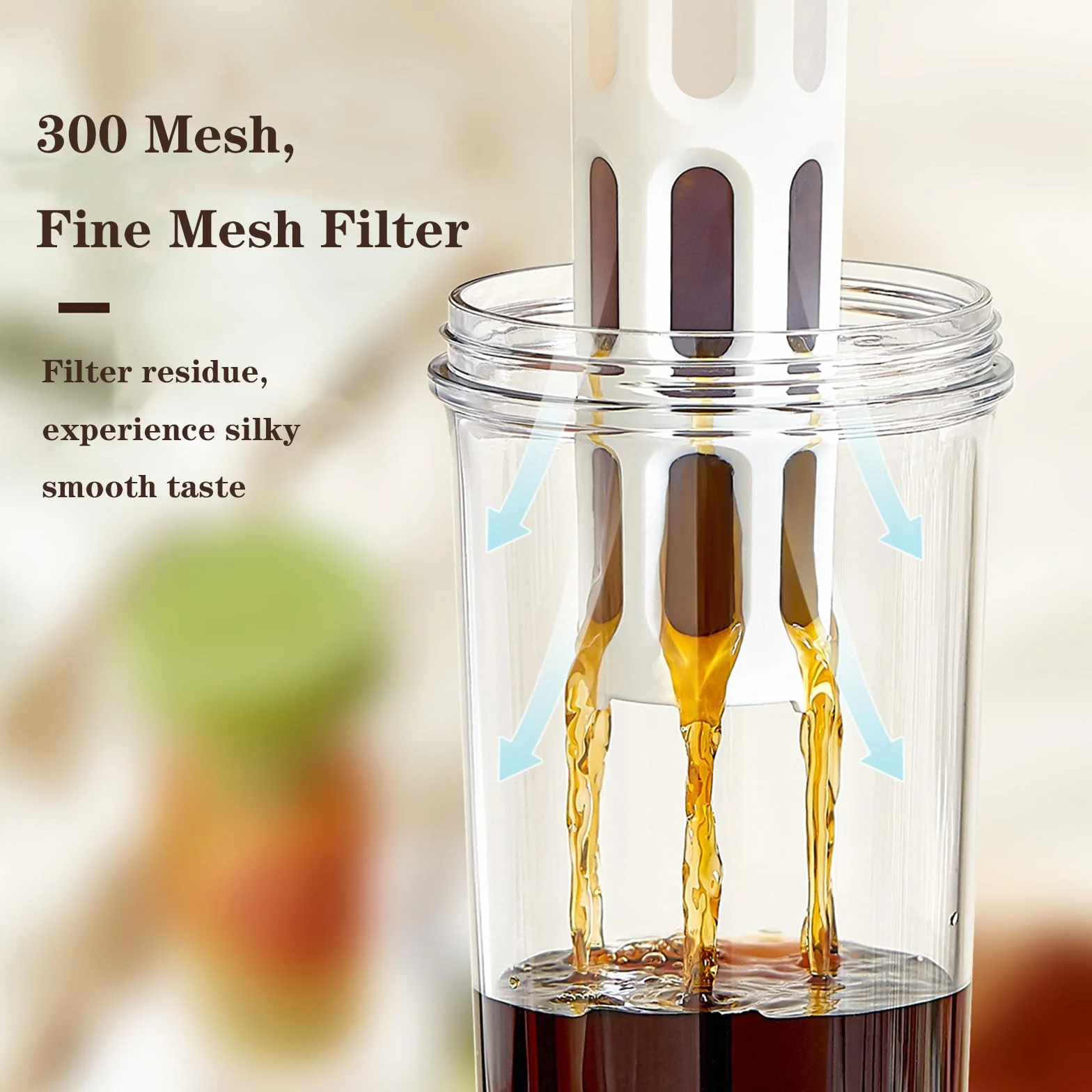 Caffettiera Cold Brew Brocca per Caffè per Pour Over Fredda Caffè e Hot Tè Caff Macchina Cold Brew Caffettiera (Grigio)