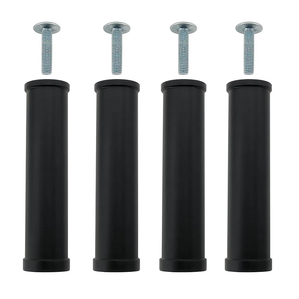 Generico Set 4 Piedi Universali per Rete a Doghe – Gambe Letto in Acciaio con Gomma Antigraffio (26 cm)