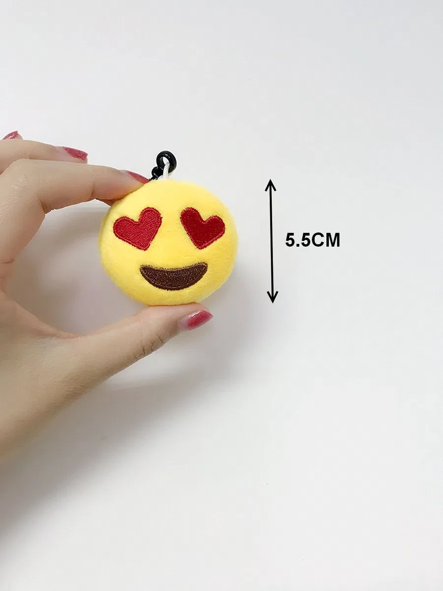 JZK 38 x Mini peluche emoticon portachiavi 5cm giallo piccolo faccina sorridente porta chiavi zaino per bambini adulti festa di compleanno bomboniere regalo ringraziamenti omaggi ricordino pensiero