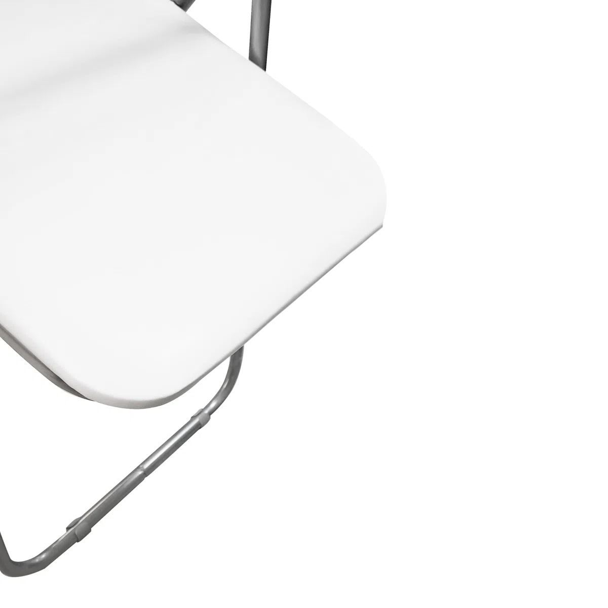 Bissolo Casa - Sedia pieghevole Bianca in metallo e PVC, Seduta salvaspazio, Sedia per riunione, cm 43x47 H.79,5