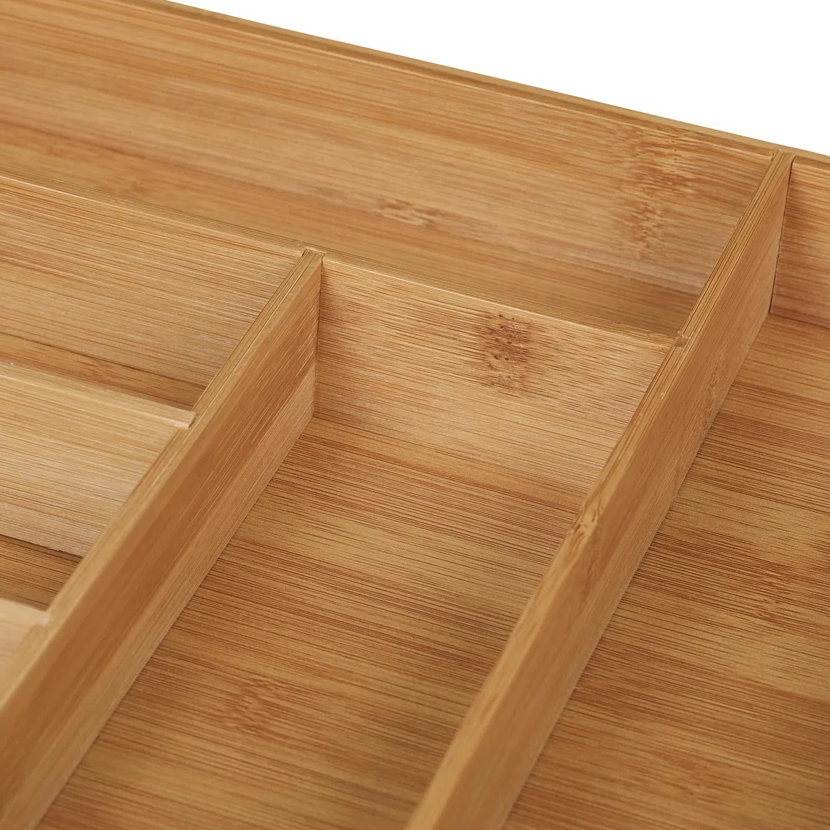 Relaxdays Portaposate da Cassetto in bambù, 6 Scomparti, Divisore Posate e Utensili da Cucina, 5x30,5x43 cm, Naturale