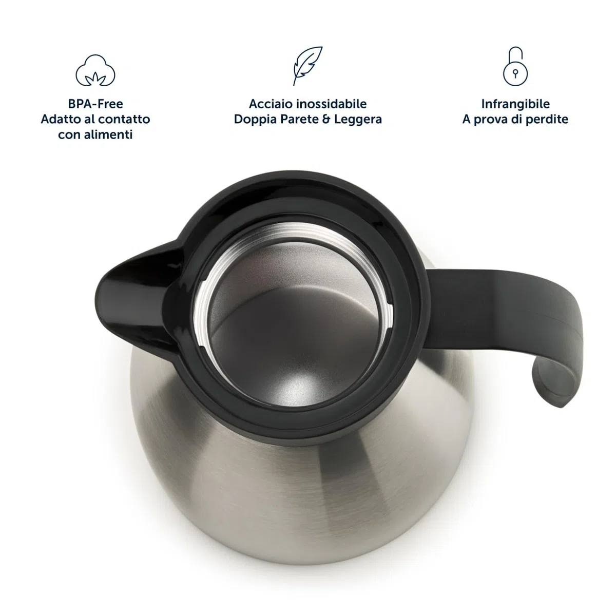 Blumtal caraffa Termica 1 litro - Thermos Acqua Calda Senza BPA con Sistema di Chiusura Quick Tip - caraffa Termica caffè e tè a Prova di perdite per Un Isolamento di Lunga Durata - Thermos 1l acciao