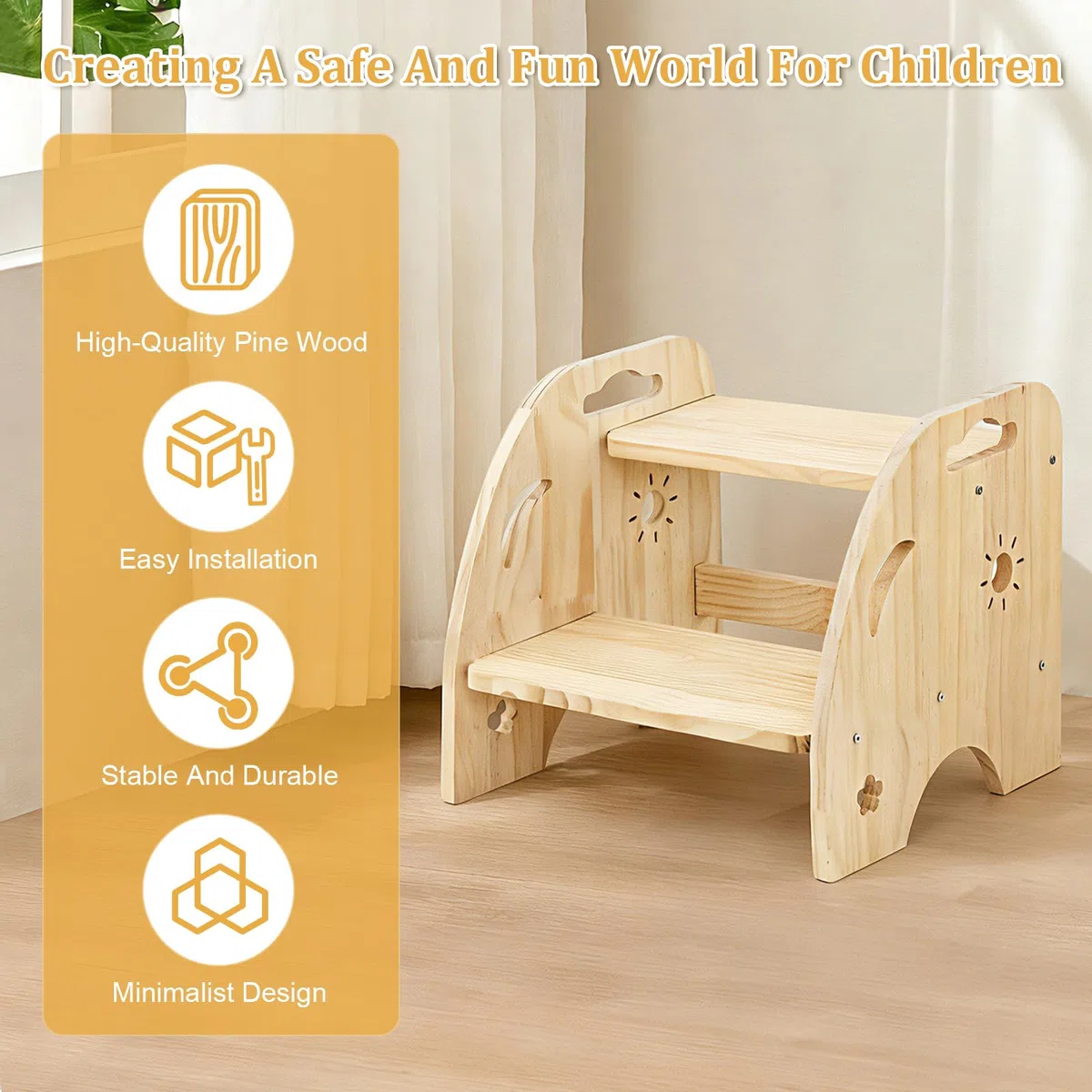 Sgabello Per Bambini, Sgabello Per Bambini Con Manico, Regolabile In Altezza A 2 Livelli, Portata 150kg, Per Bagno, Lavandino, Cucina, Cameretta Dei Bambini, Per Adulti E Bambini
