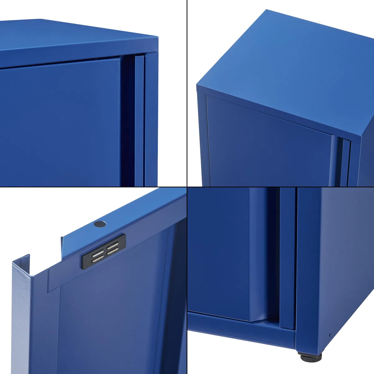 [en.casa] Armadio a Colonna in Metallo Armadietto da Ufficio con 1 Anta e 2 Ripiani Regolabili in Altezza Mobile in Acciaio per Archivio 88 x 40 x 35 cm - Blu