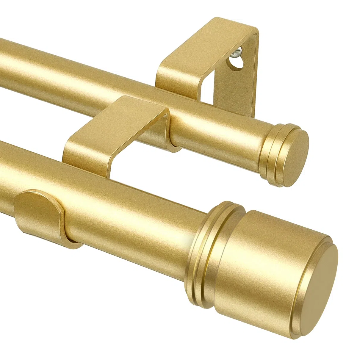 HOTOZON Oro Bastone da Tenda Doppio 90-182 cm, 25 mm Estensibile Bastone Tenda Doppio Montado en la 9ared con Remates de Tapa Para Ventanas