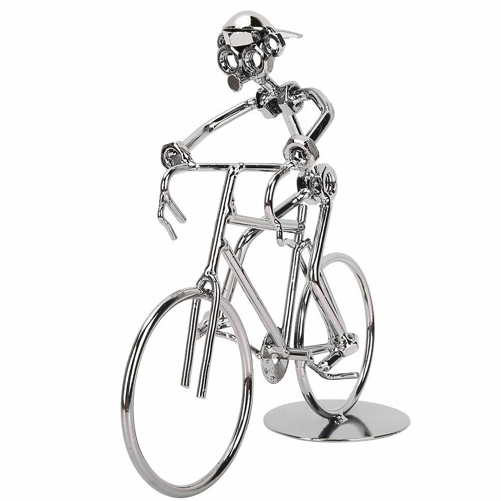 Modello di Bicicletta Miniatura di Corridore Bici in Ferro Vintage di Compleanno Decorazione Ufficio Casa