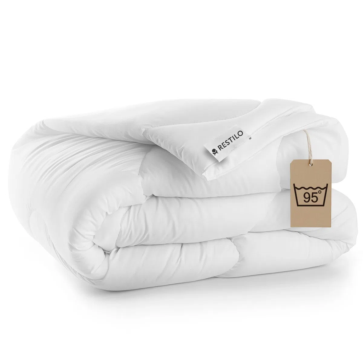 DecoKing Piumino 135 x 200 cm, Piumone Leggero per Letto Singolo, Trapunta in Microfibra per Tutte le Stagioni, 100% Imbottitura in Fibra Cava, Oeko-Tex Standard 100, Bianco, Inez