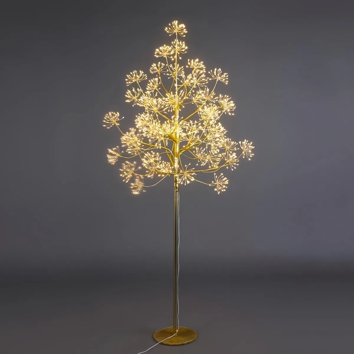 GIODICART Albero Faggio con 1568 Micro Led Luce Calda Altezza 180 cm Tronco e Rami Colore Oro