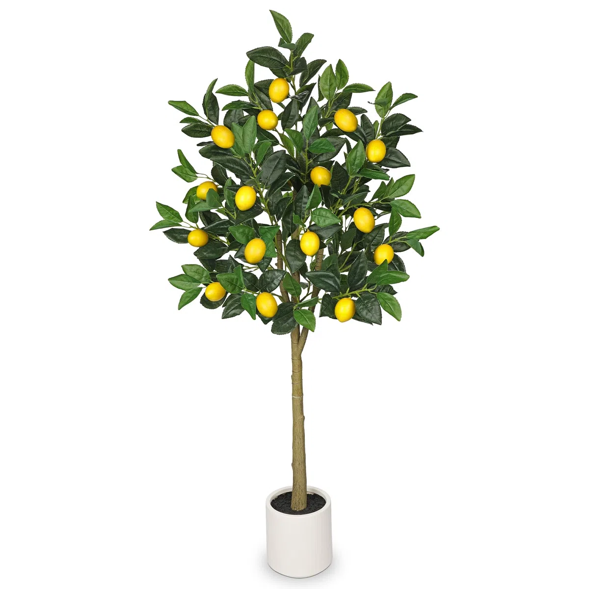 Oairse Piante artificiali, albero di limone, 120 cm, pianta artificiale, decorazione per interni, pianta d'arte come vera in vaso per decorazione da tavolo, ufficio, bagno, camera da letto, soggiorno