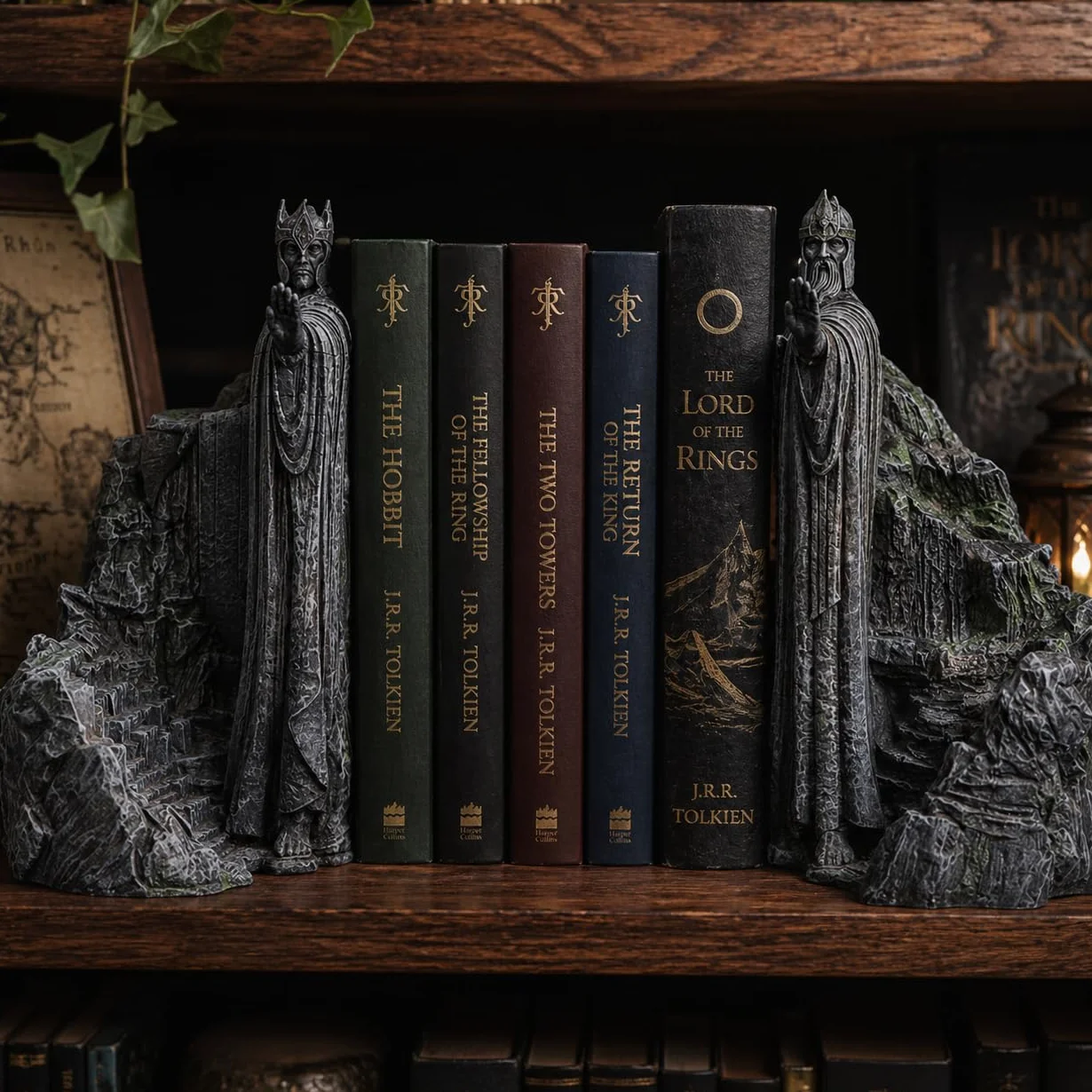 Nemesis Now Lord of the Rings - Fermalibri Gates of Argonath, in resina, grigio, con licenza ufficiale, Il Signore degli Anelli, pezzo espositivo del Signore degli Anelli, realizzato in resina di alta