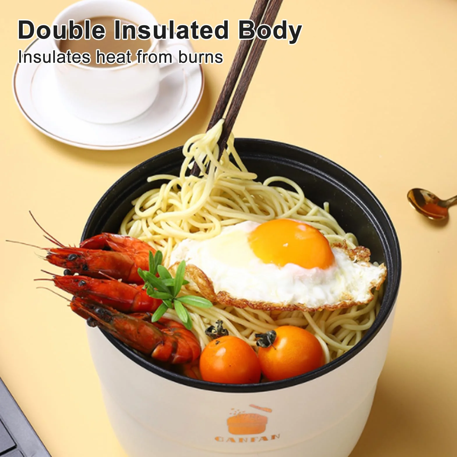 Cuociriso Elettrico a Vapore 1,8 L 10 Tazze Funzione di Mantenimento in Caldo, Ciotola Antiaderente Rimovibile, Facile da Pulire, Cestello per Cottura a Vapore, Misurino Incluso,