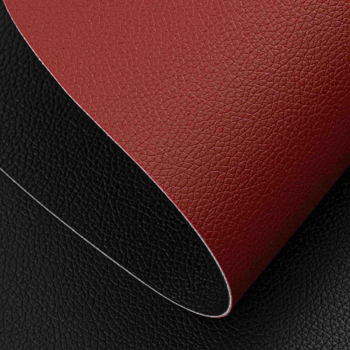 Myir JUN Tovagliette in Pelle e Sottobicchieri, Set di 6 Tovagliette Rotonde e sottobicchieri 38cm Rotonde Tovagliette Americane Bifacciale Non-scivolose Impermeabile (Rosso & Nero, Set di 6)