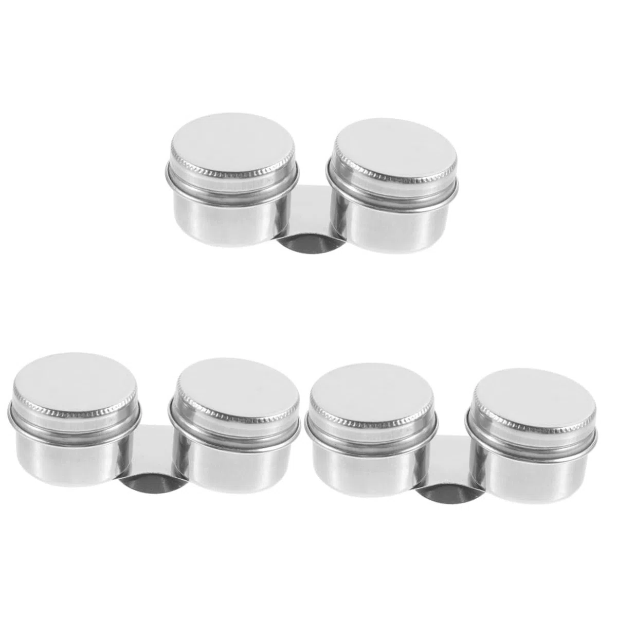 VILLCASE 3 Pz pennellessa spazzolatrice lavartice penelli coprifilo ermetico Polacco Perdere Sbarra Tazza per tavolozza Olio in Acciaio Inossidabile Tazze per tavolozze Professionali Silver
