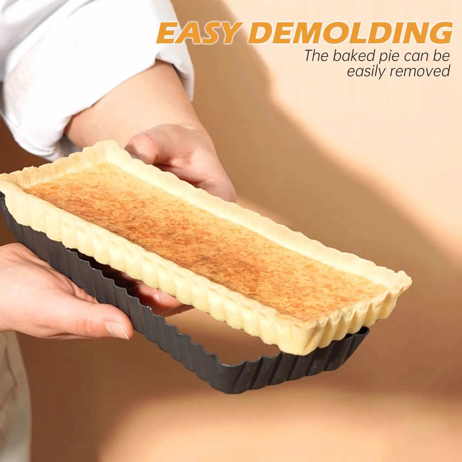 2 stampi per torte con fondo di sollevamento, antiaderente, 35 x 11 cm, rettangolare, per torte e biscotti fatti in casa, 2 pezzi