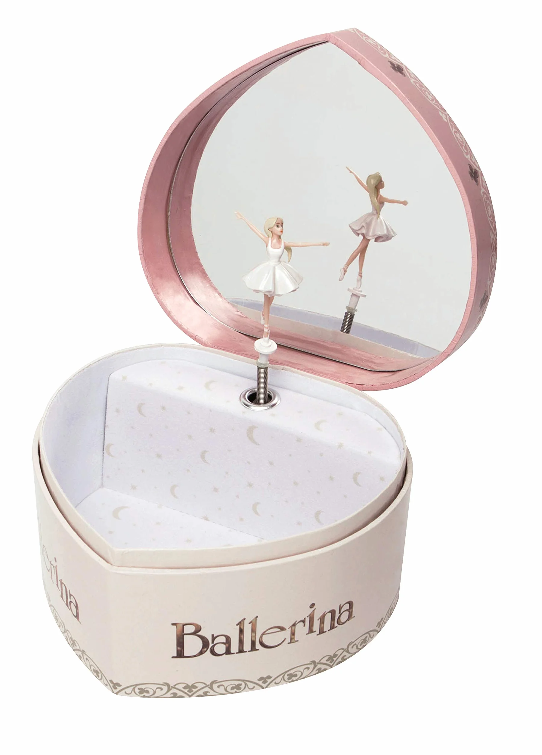 Trousselier - Carillon Ballerina. Il Film - Carillon Portagioie Bambina a Forma di Cuore - Fosforescente - Musica Lago dei Cigni - Porta Gioie Bambina Regalo Ballerina