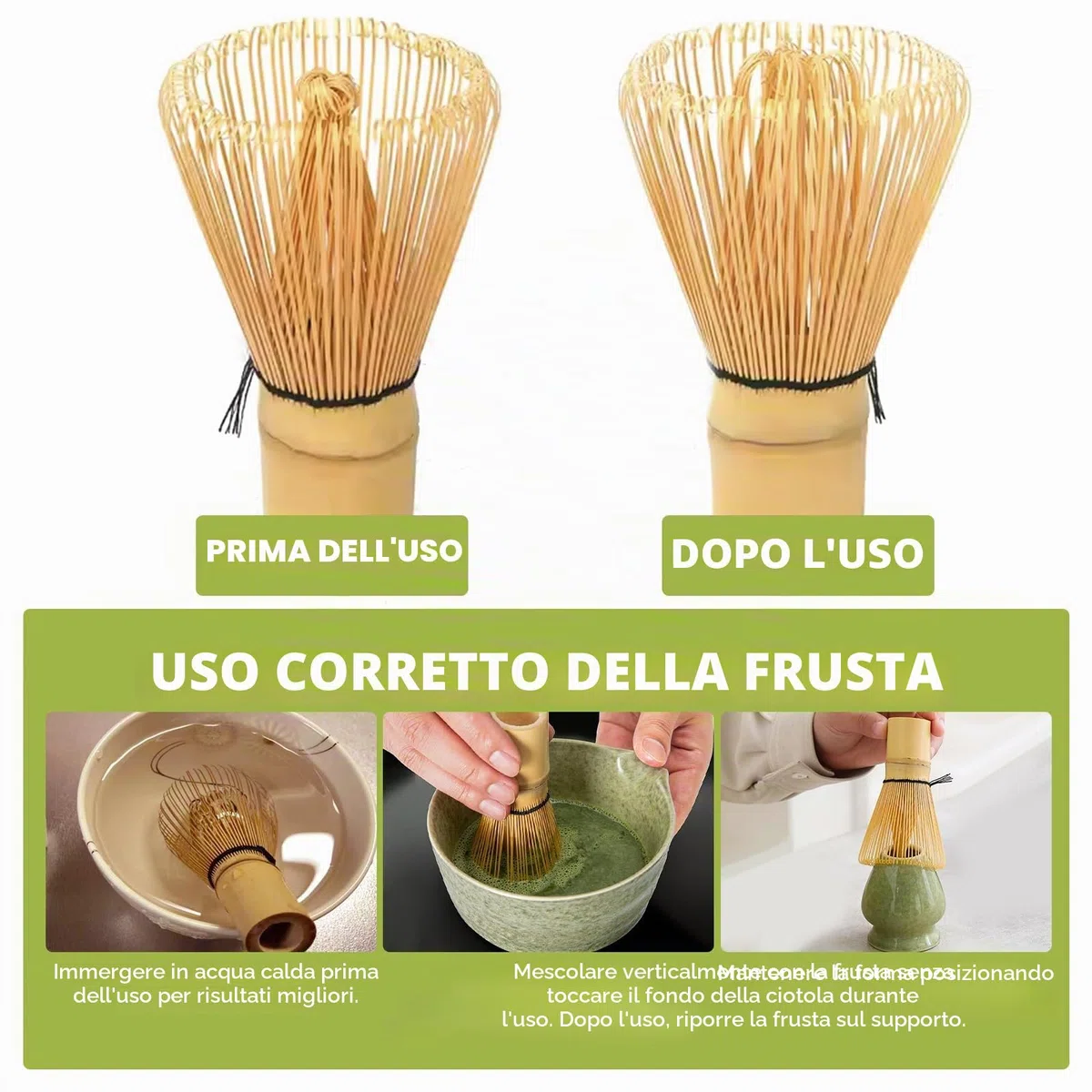 Matcha Kit, Matcha Set da 6 Pezzi con Frusta per Matcha, Ciotola per Matcha, Filtro per Matcha, 2 Cucchiaio e Supporto in Ceramica, Set Matcha Ideale per la Preparazione del Tè Matcha (A)