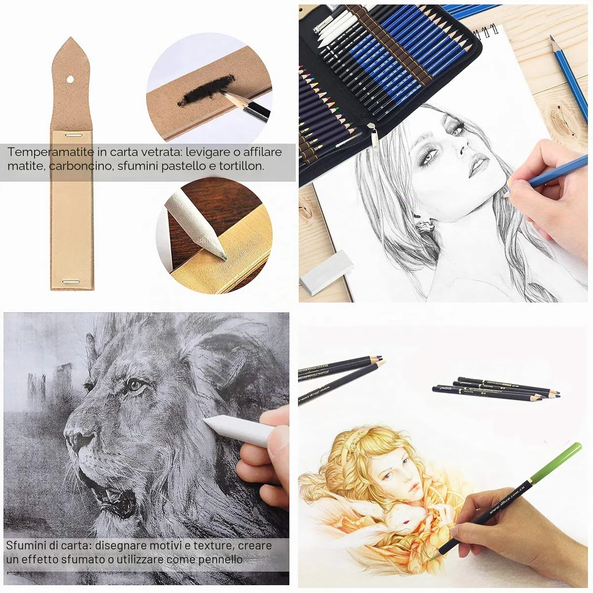 Matite da disegno, 72 matite da schizzo e matite colorate, per colorare e disegnare, ideali per artisti, adulti