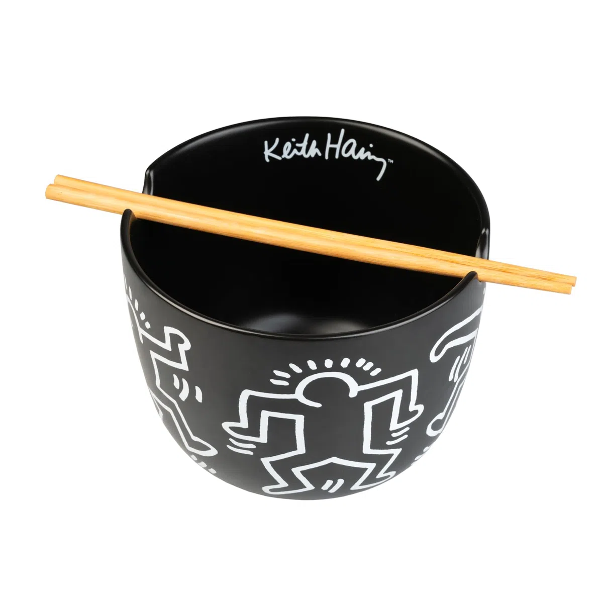 Grupo Erik Ciotola Ramen Keith Haring - Ramen Bowl 1400 ml, Ciotole Cucina Giapponese con Bacchette, Adatta per Lavastoviglie e Microonde | Insalatiera Regalo