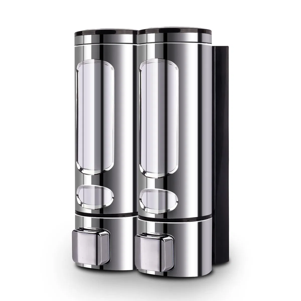 Dispenser di sapone da parete, 400 ml, dispenser per sapone liquido, dispenser per gel doccia, da parete, bagno, bottiglia di shampoo per cucina, bagno, hotel, argento