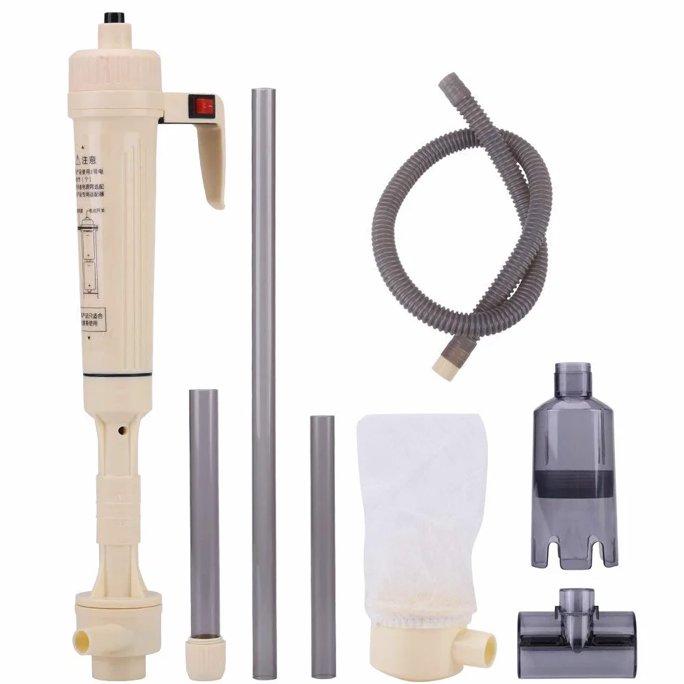 Fdit Acquario Ghiaia Pulitore batteriebetriebene Acquario Washer Acqua Cambiare Strumento di pulizia per acquario(Nessuna Spina)