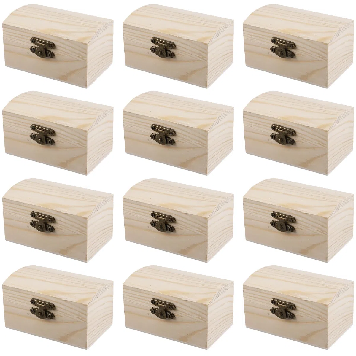 12 mini scrigno del tesoro in legno: piccola scatola di legno con coperchio ribaltabile, piccolo scrigno del tesoro per regali di compleanno
