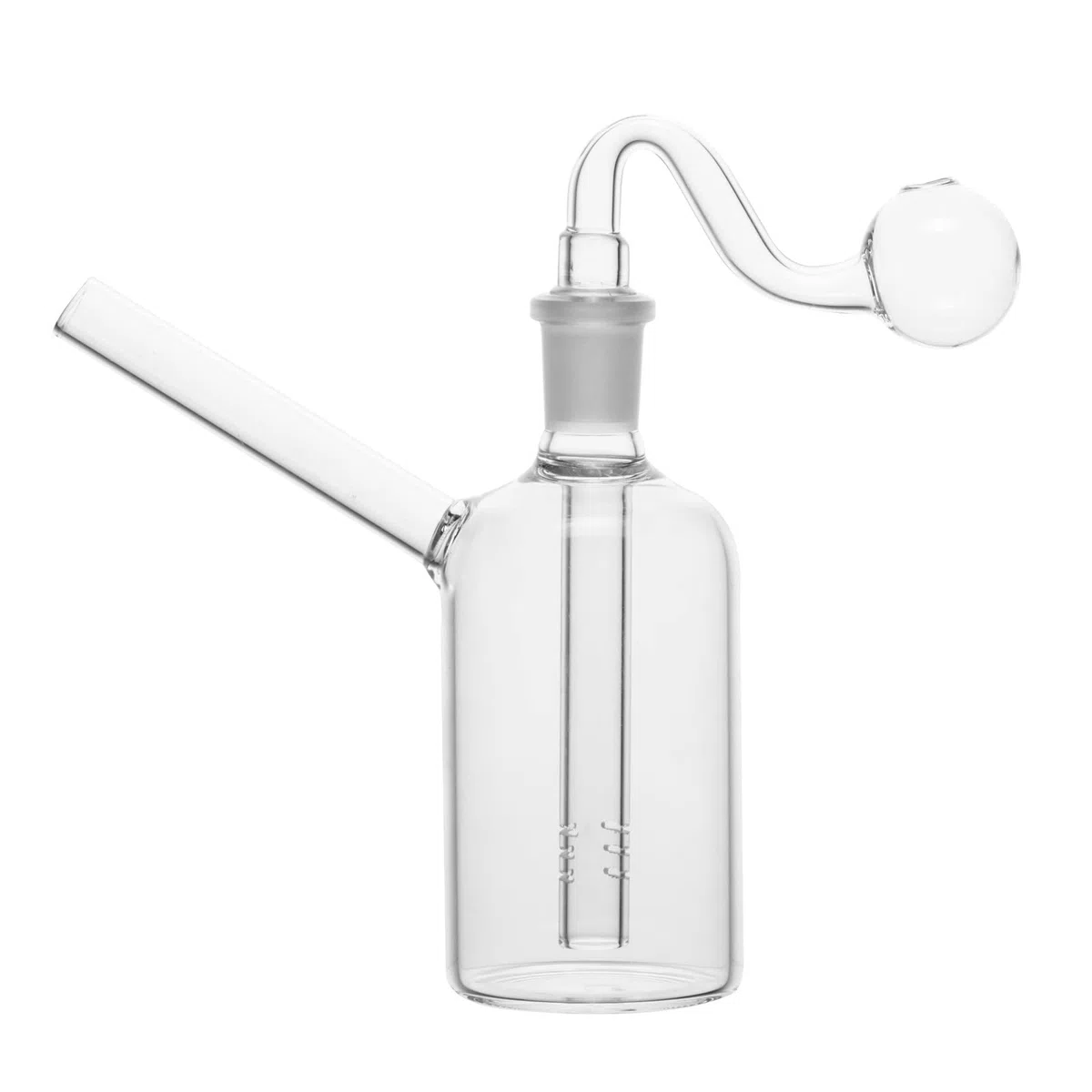 Bruciatore ad olio in vetro per boccioli in vetro, tubo spesso e trasparente, piccolo bubbler bong mini olio per fumare bong (trasparente)