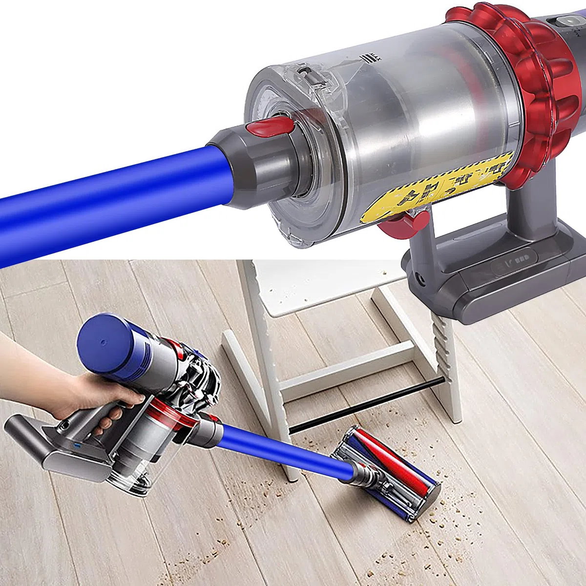 Italdos Tubo Telescopico Asta Rigida Prolunga compatibile per Dyson V11 V10 V15 V8 V7 Lunghezza 73cm Tubo a Sgancio Rapido - Blu