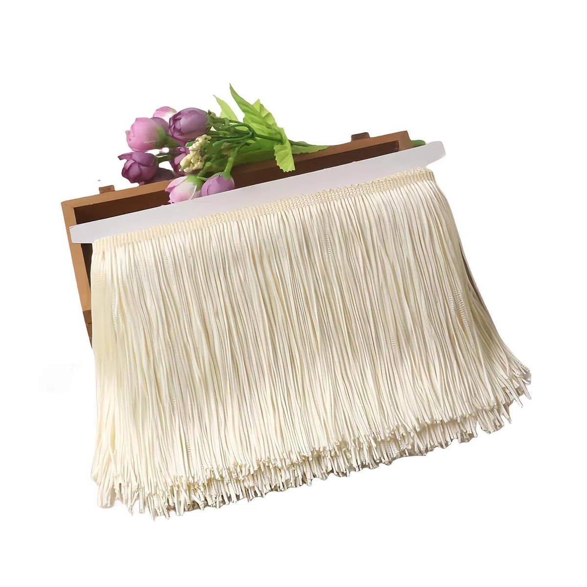 10M Frange Trim in Poliestere, 30 cm Larghezza Frange Trim Nastro per Abiti Latini, Nappina Trim Nappe Decorative, Frangia di Pizzo, Bordo di Frangia per DIY Cucito Tende/Vestiti/Divano/Tappeto (A)