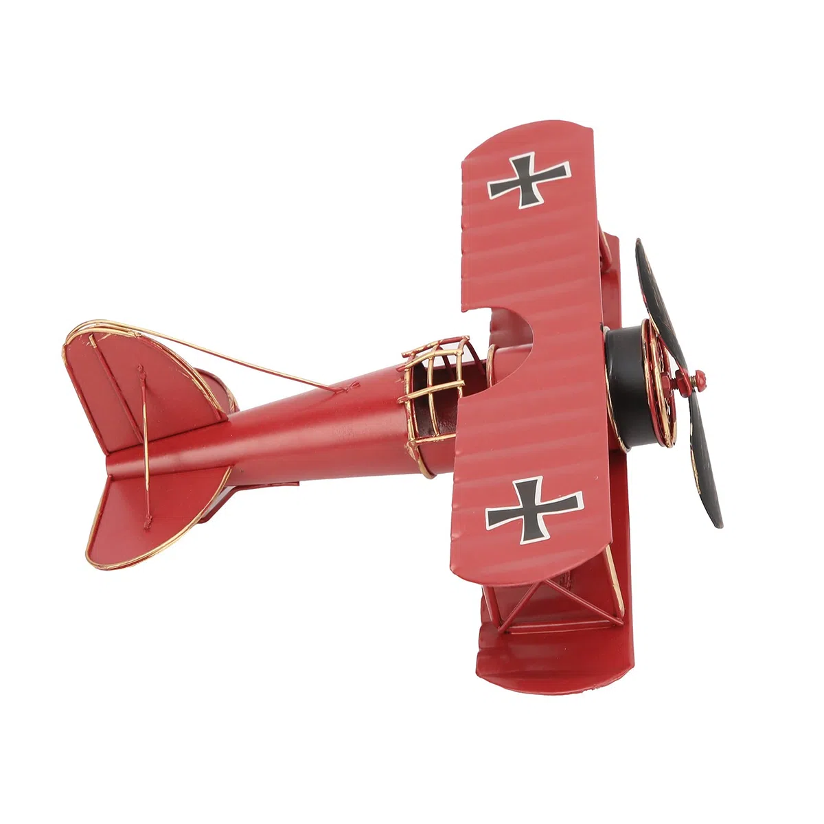 lyrlody Modello di Biplano Vintage in Ferro Battuto, Decorazione Retrò per Casa e Bar, Colore Rosso