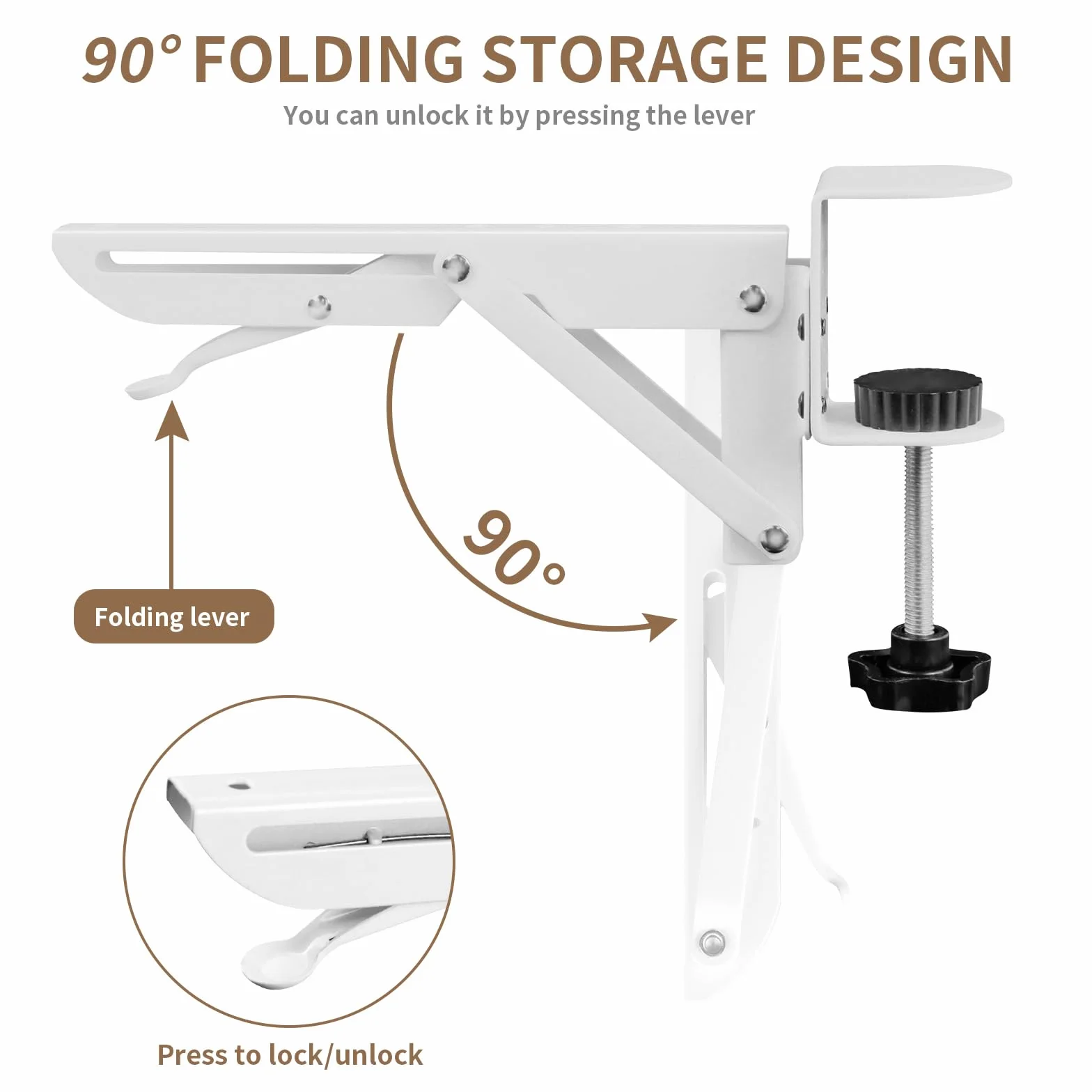 Cassetto Sotto Scrivania, Ripiano Estraibile Senza Foratura, Porta Tastiera Estraibile con Morsetto a C Regolabile, Supporto Tastiera PC Silenzioso, Scrivania Allungabile Ergonomico, 2 Pezzi