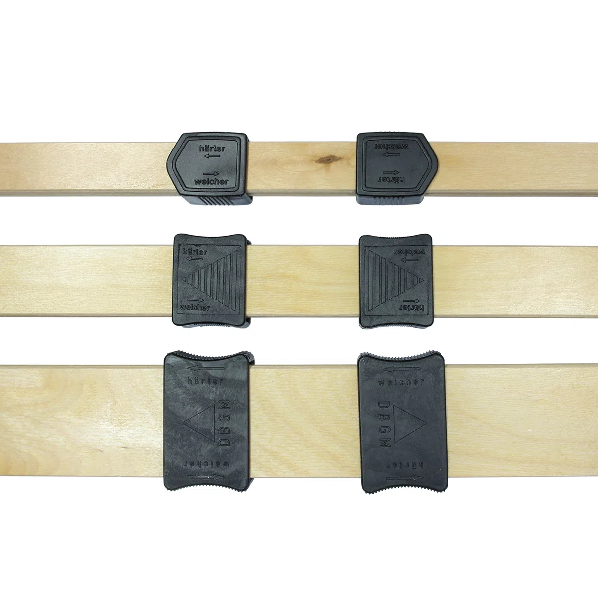 Set di 10 cursori come ricambio per modificare la regolazione della durezza della rete a doghe, 008_40x15,5-19x35 mm