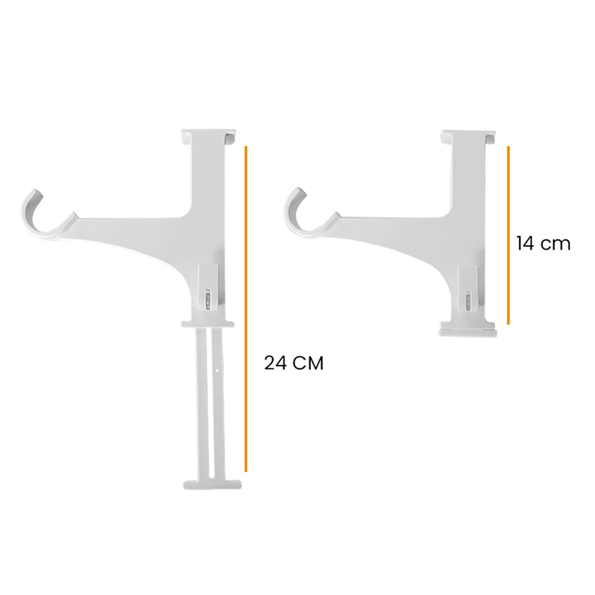 Store & Joinery 2.0 Set di 2 Supporti - senza forare senza adesivi - per Aste di Tenda ø20-28mm - fissaggio a tensione su Cassonetto per Avvolgibili Altezza 14-24 cm bianco - Qualità Francese
