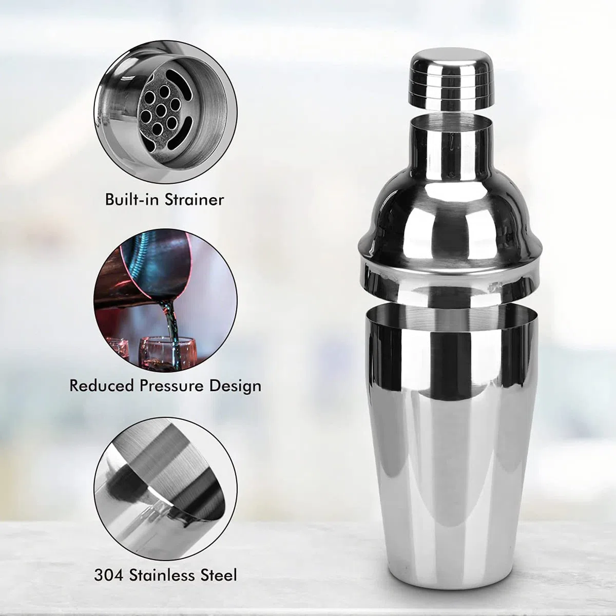 Lychee 12 Pezzi Shaker Cocktail Set Professionale,Premium Set di Accessori da Cocktails in Acciaio Inox,Kit da Barman,Perfetto per Party con Amici (750ML)