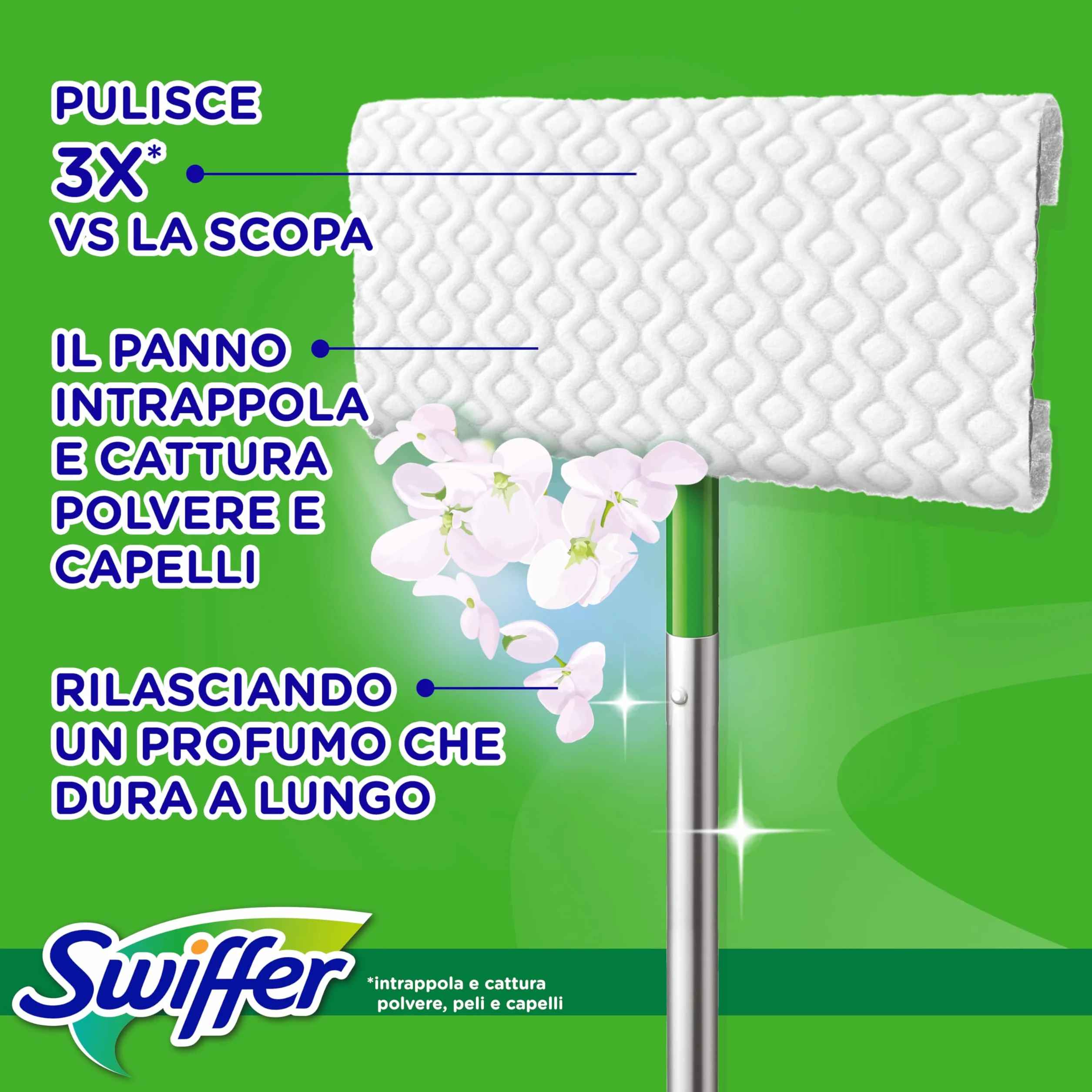 Swiffer Dry Ricariche Catturapolvere Per Scopa 216 Pezzi, Per Catturare E Intrappolare 3 Volte Più Polvere, Sporco E Peli Di Una Scopa Tradizionale, Con Profumo Ambi Pur, Raggiunge