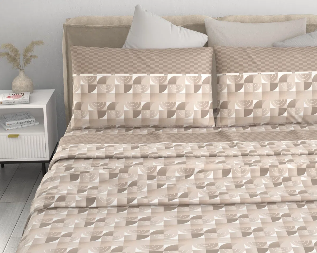 Lenzuola Set Completo Letto Cotone 1 Piazza e Mezzo Sotto Sopra + Omaggio Federa Fantasia Vari Modelli (delia 845)
