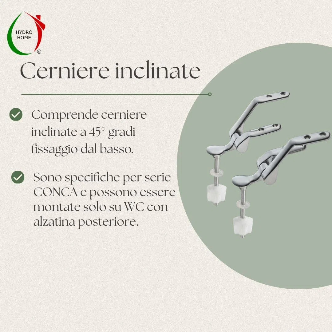 HYDRO HOME Copriwater Compatibile con Ideal standard CONCA, Tavoletta WC in legno verniciato, cerniere incluse, Sedile WC Resistente, Chiusura Classica, Montaggio rapido (BIANCO EUR)