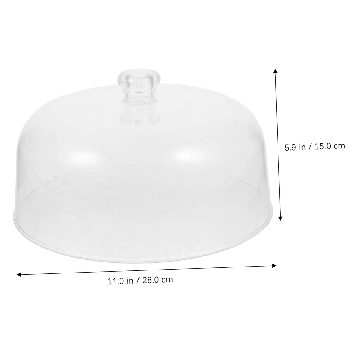 Uonlytech Copertura Trasparente per Alimenti e Cupola per Torta in Acrilico 28x28x15 Cm, Protezione Antipolvere Riutilizzabile per Buffet e Feste, Coperture Protettive per Dessert e Vassoi