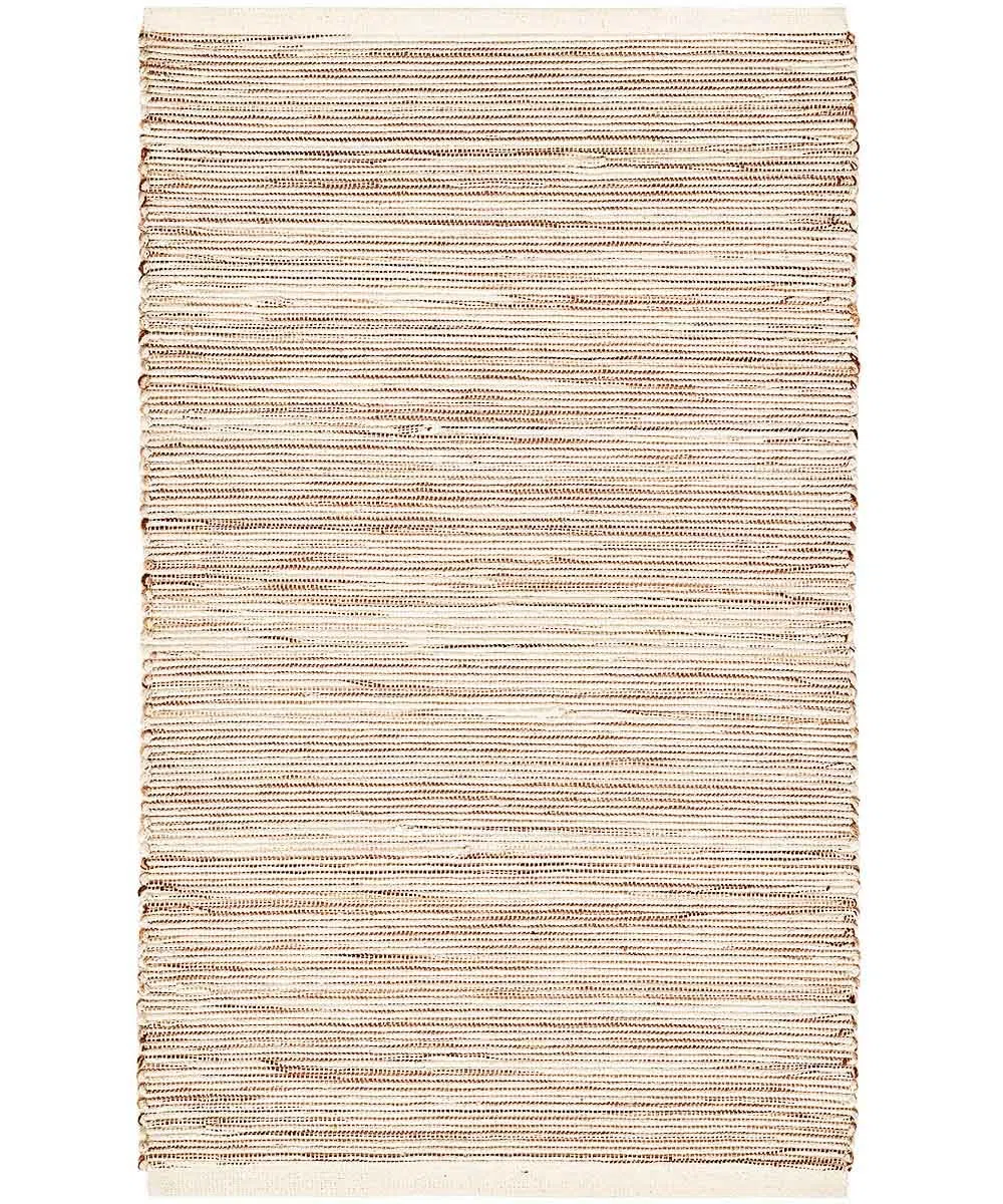 Tappeto NATURAL AVORIO tinta unita stile kilim effetto fibre naturali 100% cotone annodati a mano, passatoia stuoia cucina multiuso lavabile cm.55x180