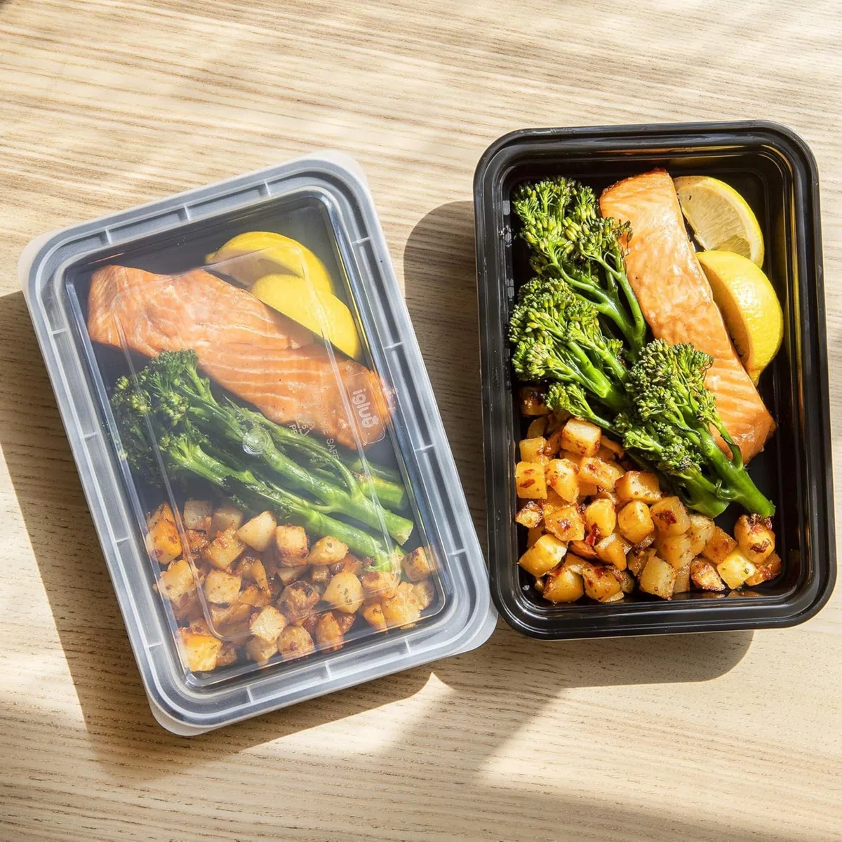 Igluu Meal Prep Contenitori per Alimenti in Plastica Riutilizzabili con Coperchi (Set da 10) – Impilabili, Microonde, Freezer e Lavastoviglie – 828 ml – 1 Scomparto – Senza BPA