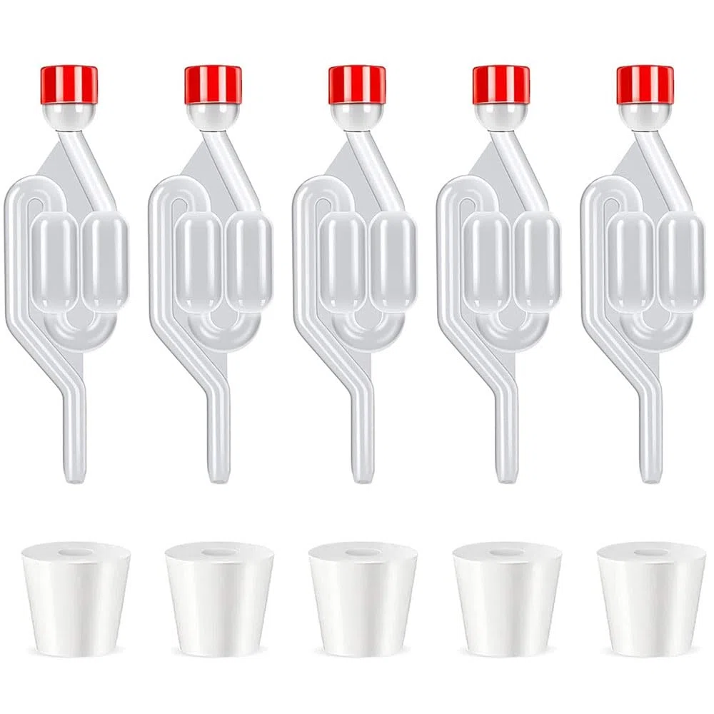 Guidre 5 pezzi tubi di fermentazione tappo di gomma con coperchio vino fai da te set per fermentazione fermentazione fermentazione birra di crauti fermentazione kimchi