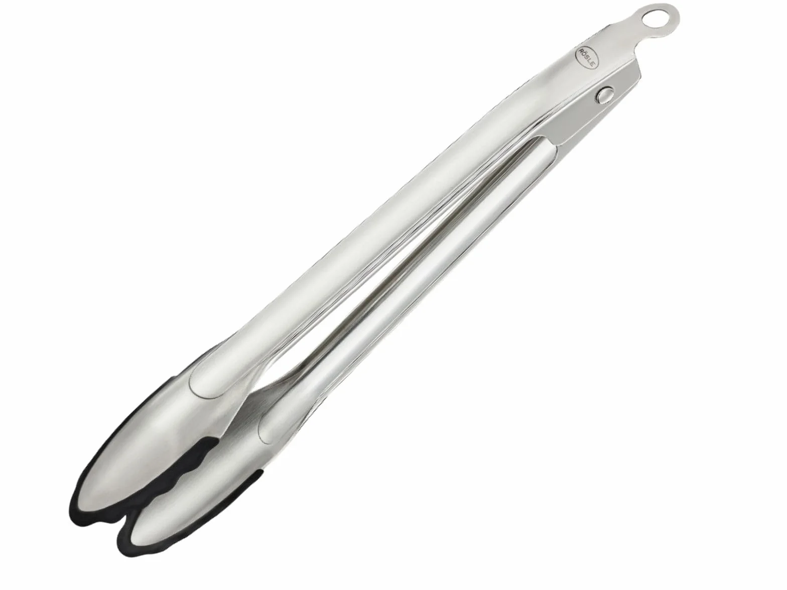 RÖSLE Pinza Gourmet in Silicone di Alta qualità con Bordo in Silicone e Sistema di Chiusura Brevettato per Grigliare, Cucinare e servire, 30 cm, Acciaio Inox 18/10, Lavabile in lavastoviglie