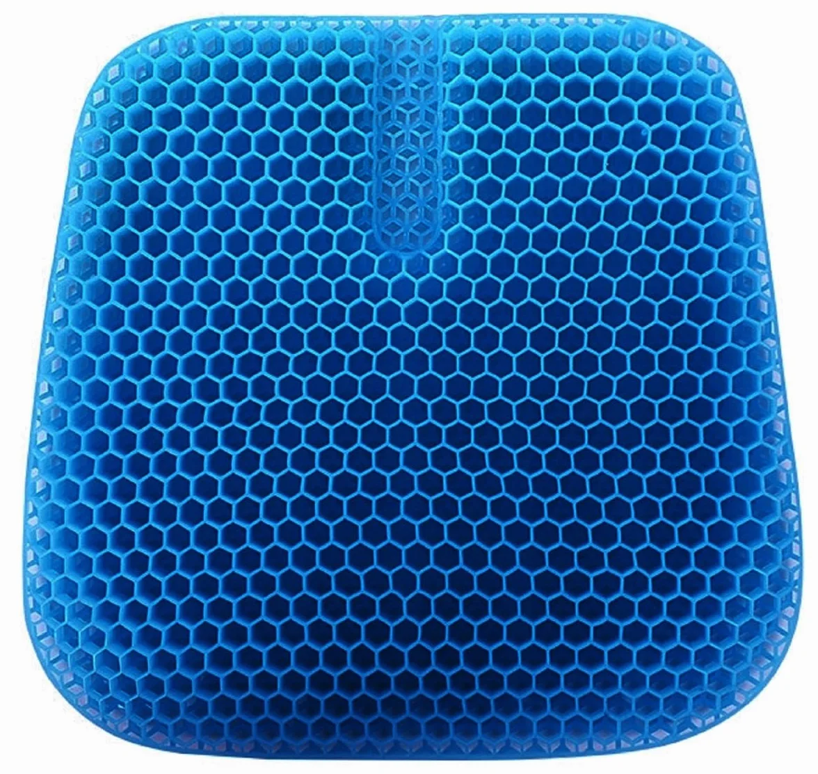Cuscini per Sedie in Gel, Struttura a Nido d'Ape Traspirante Cuscino Gel Antidecubito per Sedia a Rotelle Casa Ufficio Auto, 45 * 42 * 3cm, Blu Scuro